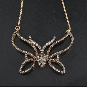 18K/14K Yellow Gold & 1.06ctw Diamond Butterfly Necklace